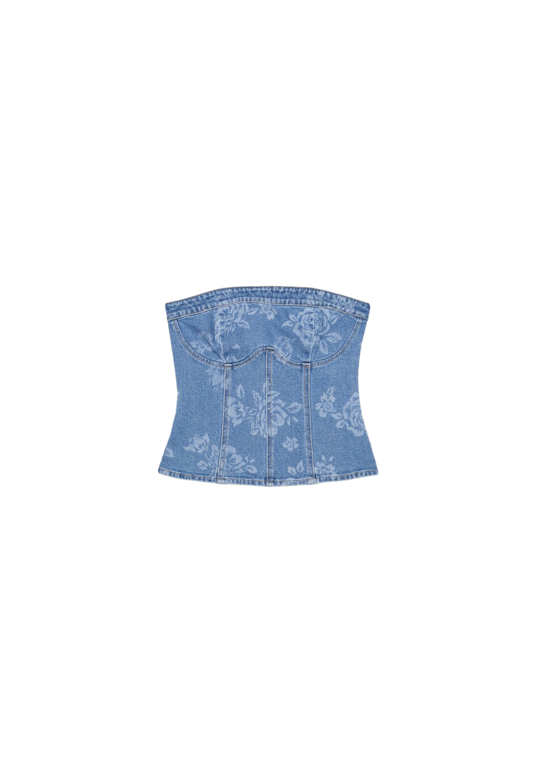 Denim bustier corset top
