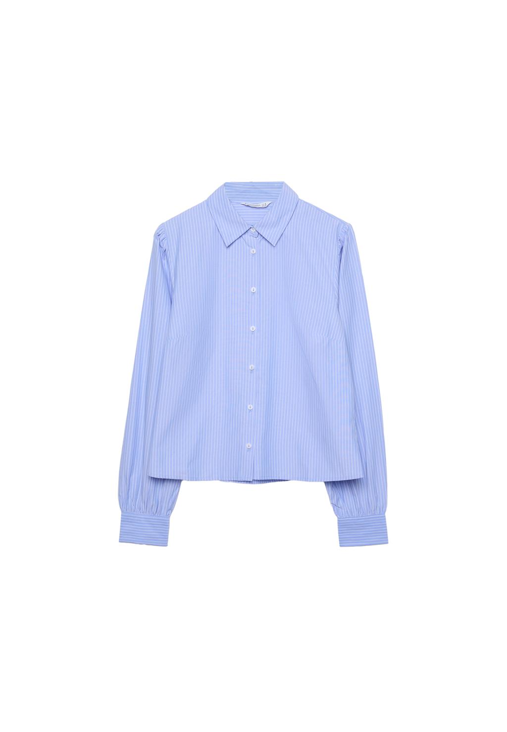 Camisa básica popelín abullonada rayas