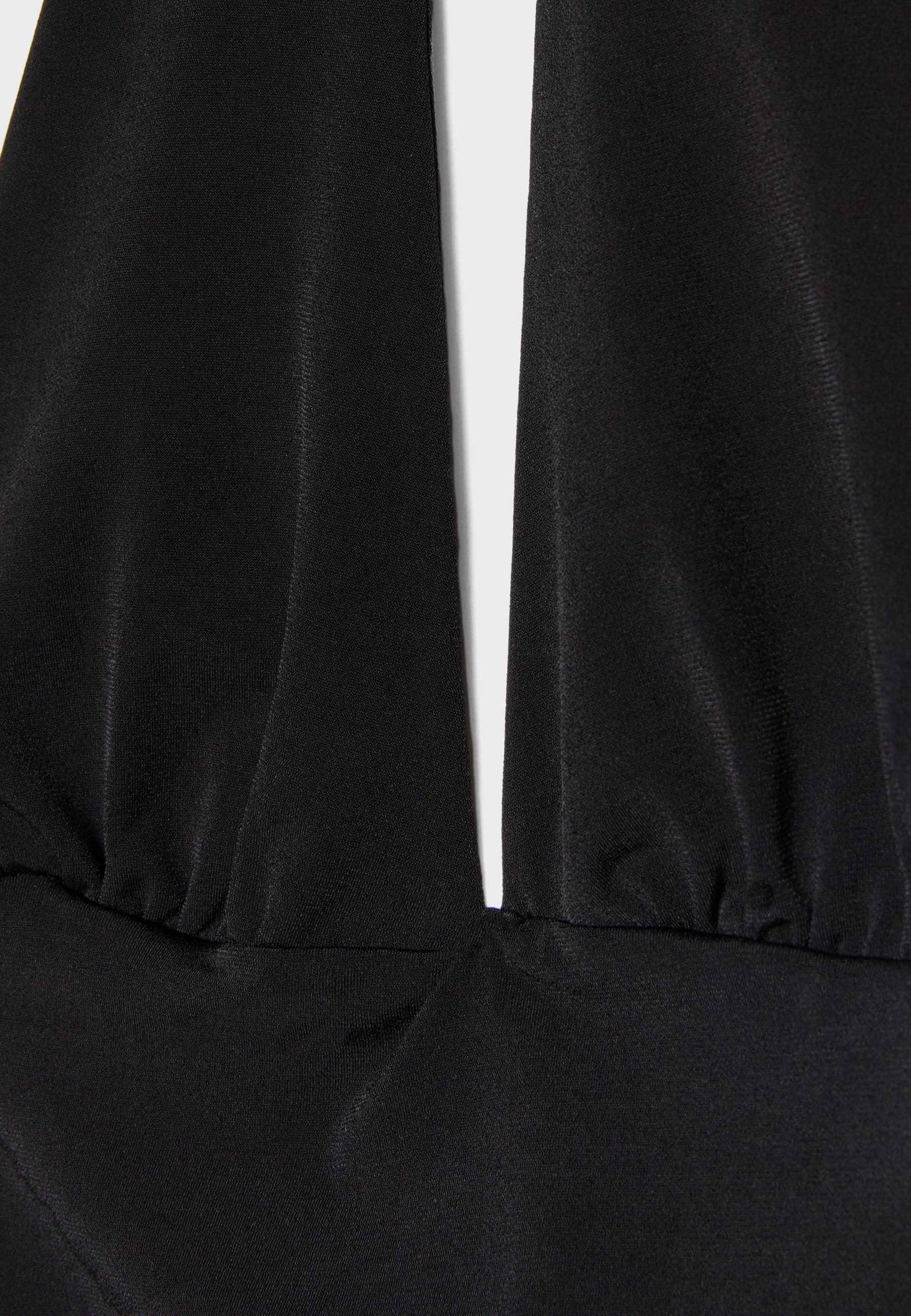 Halter neck backless midi dress — Black