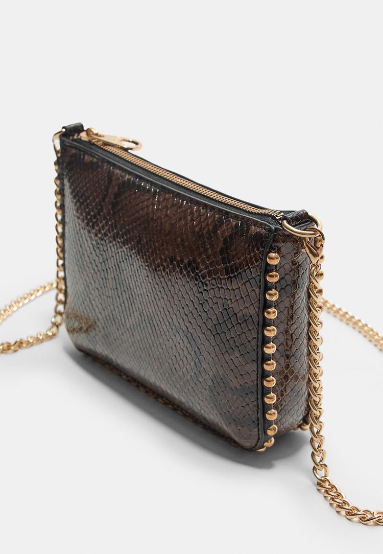 mini animal print beaded bag