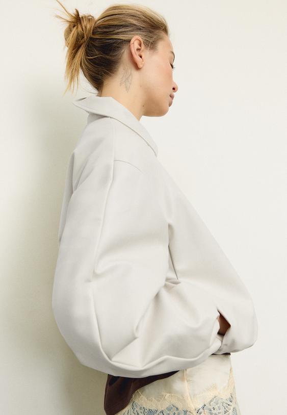 blouson bomber matelasse en similicuir