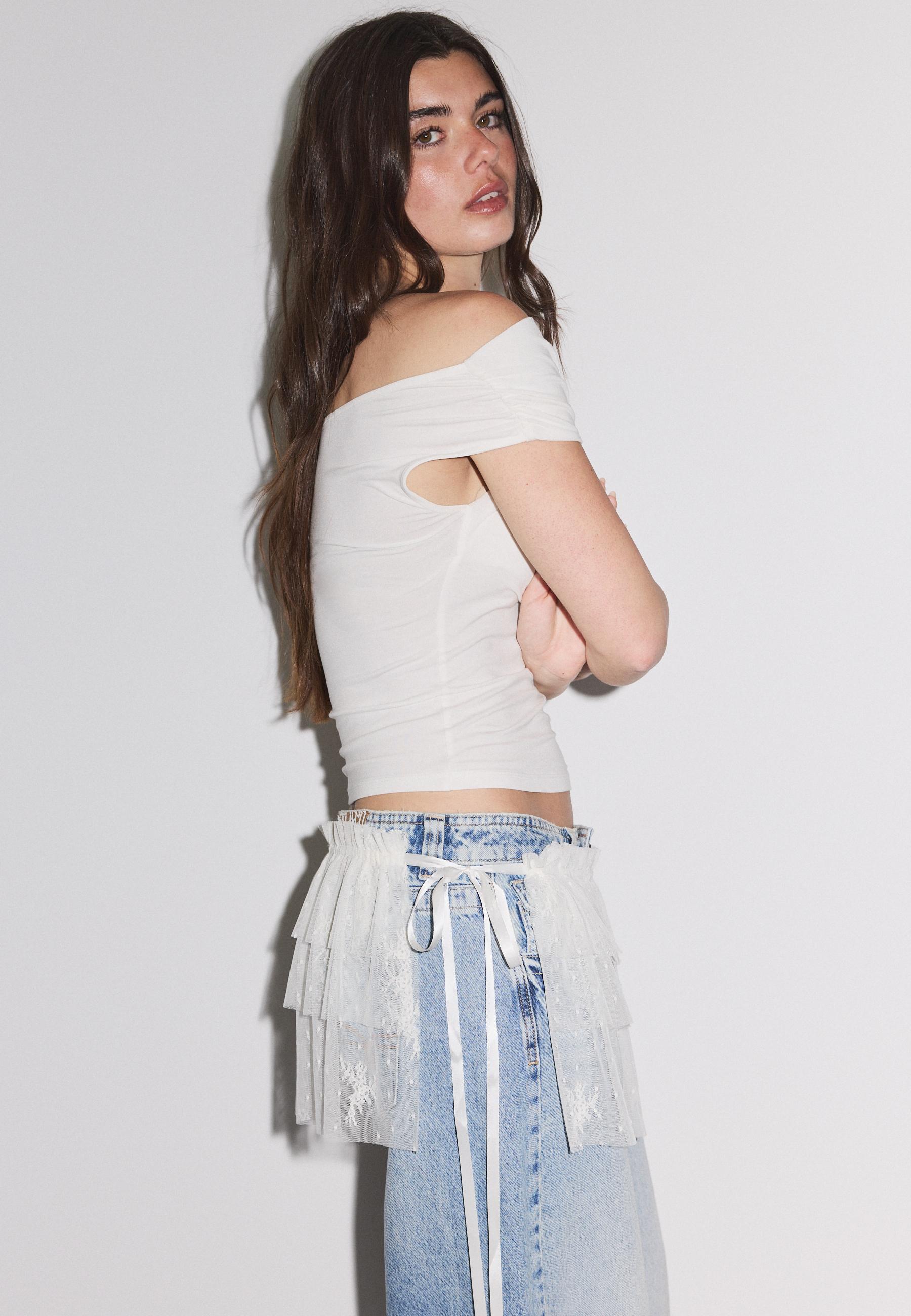 Lace pareo skirt — Ecru