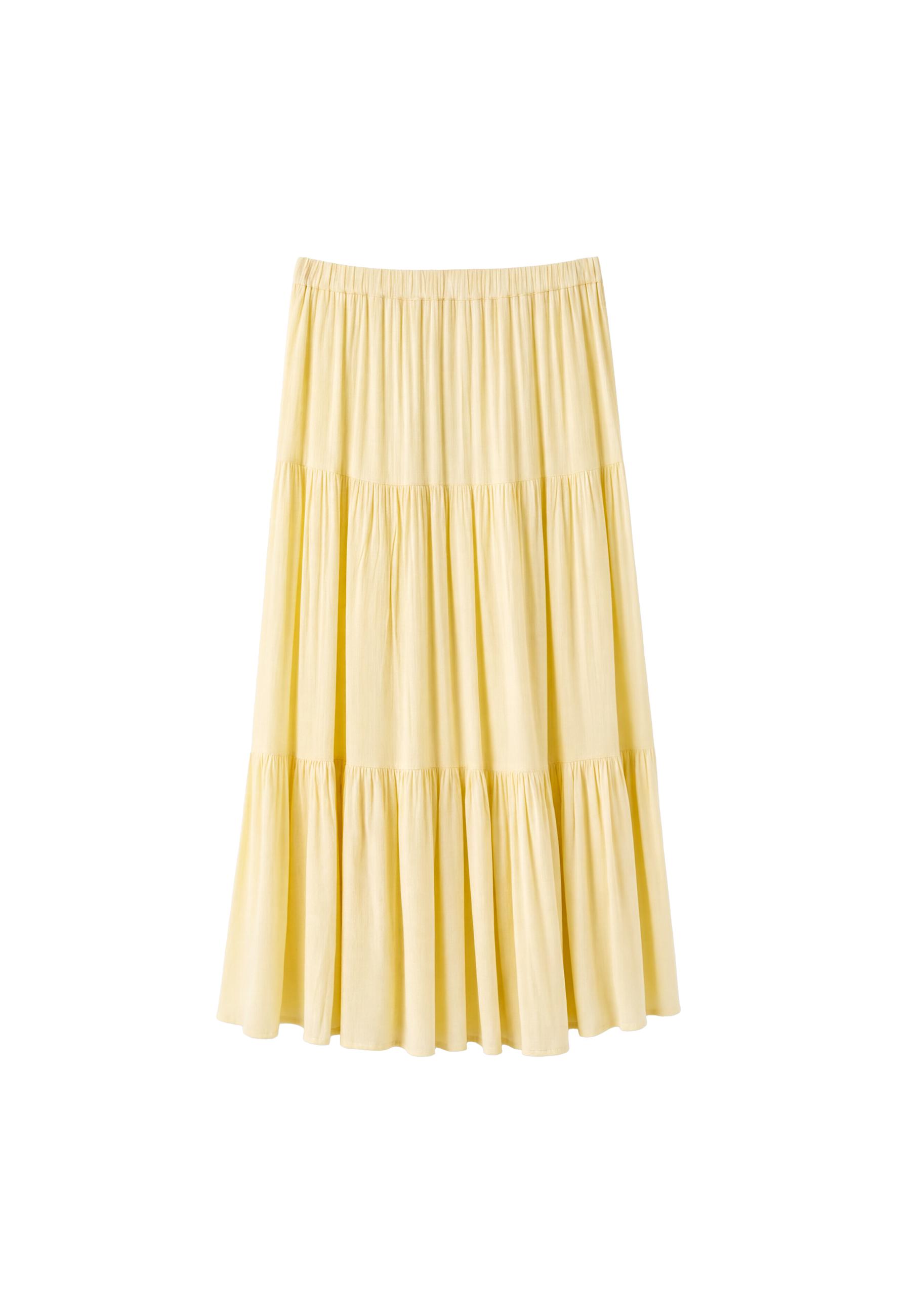 Peasant midi skirt — Pastel yellow