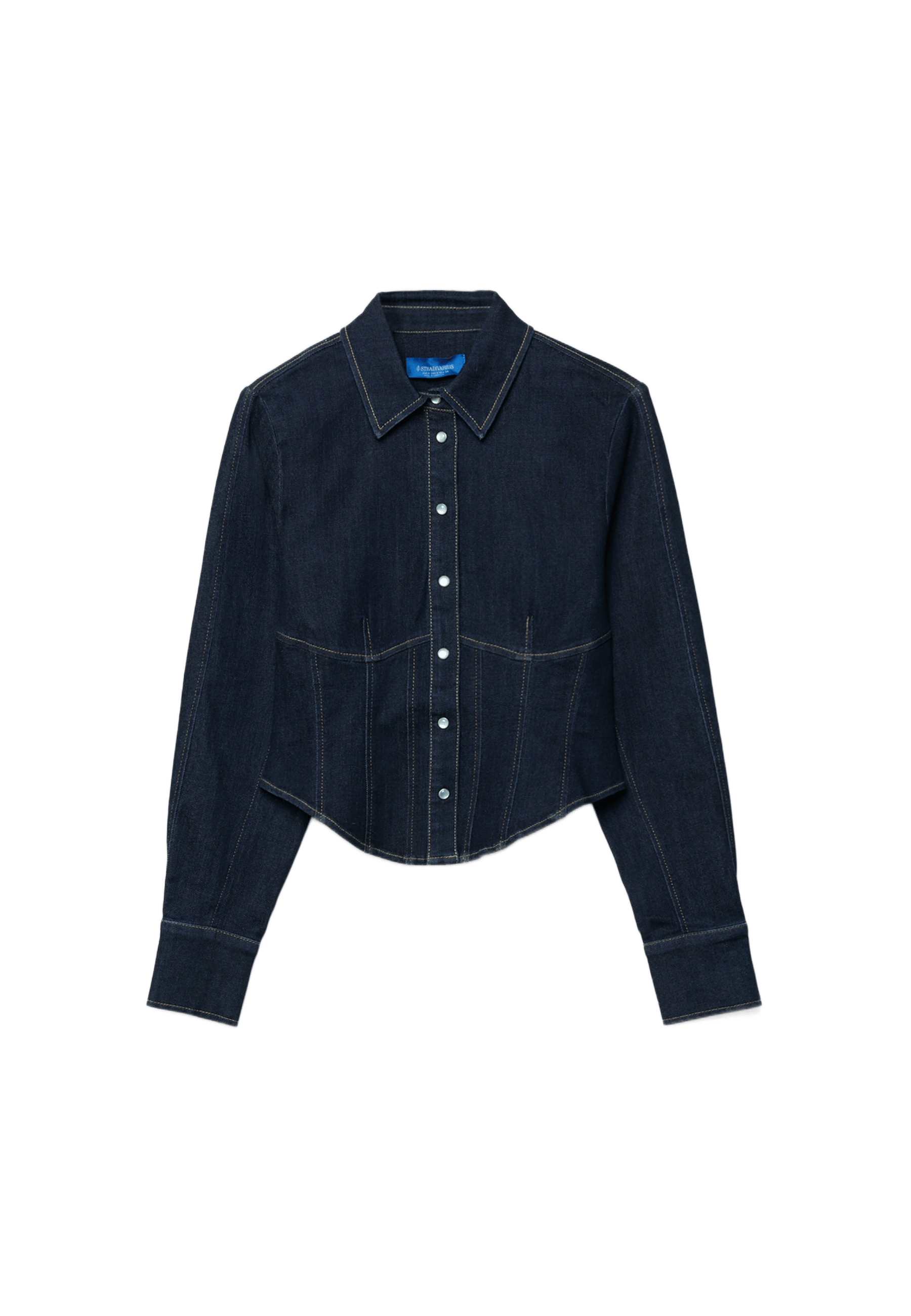 Denim corset shirt — OVERDYED BLUE DENIM