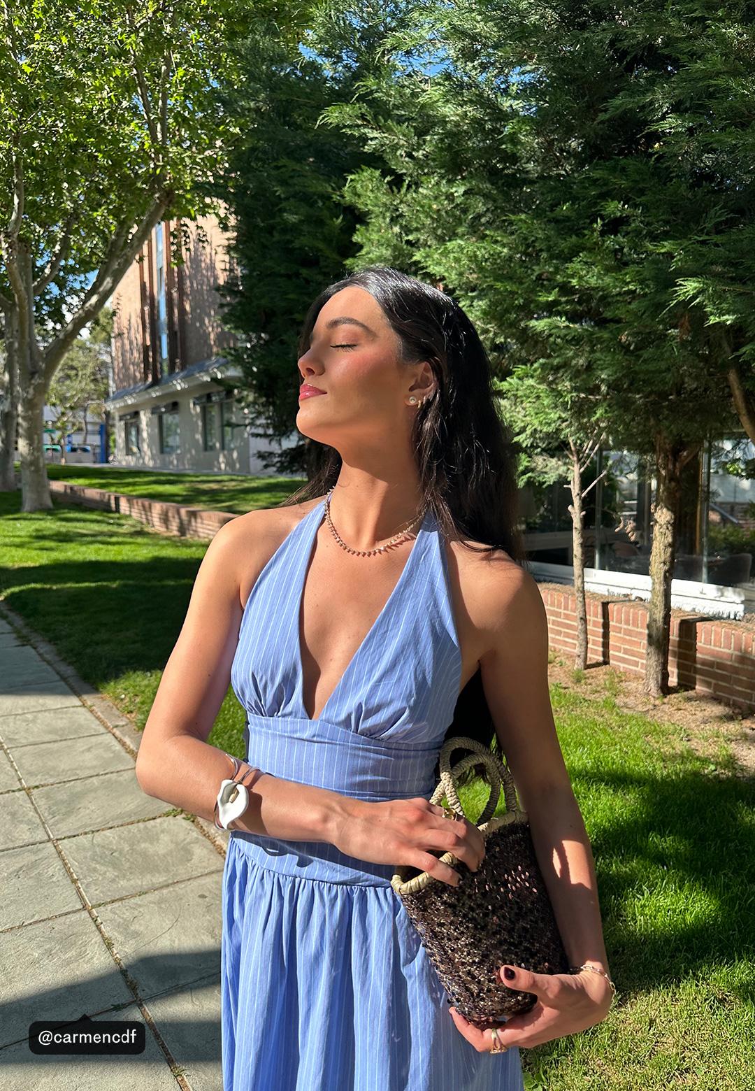 Poplin halter midi elbise - stradivarius | Fashion AI