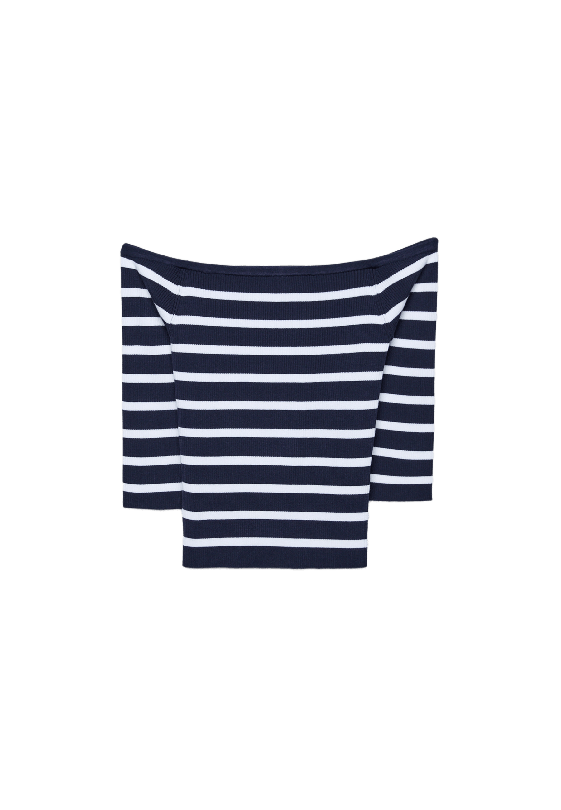 Fitted striped knit jumper — Dark blue