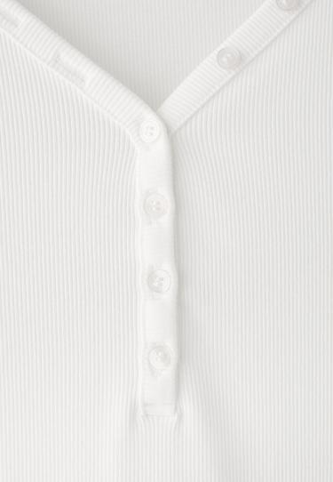 Long sleeve Henley t-shirt — Ecru 9