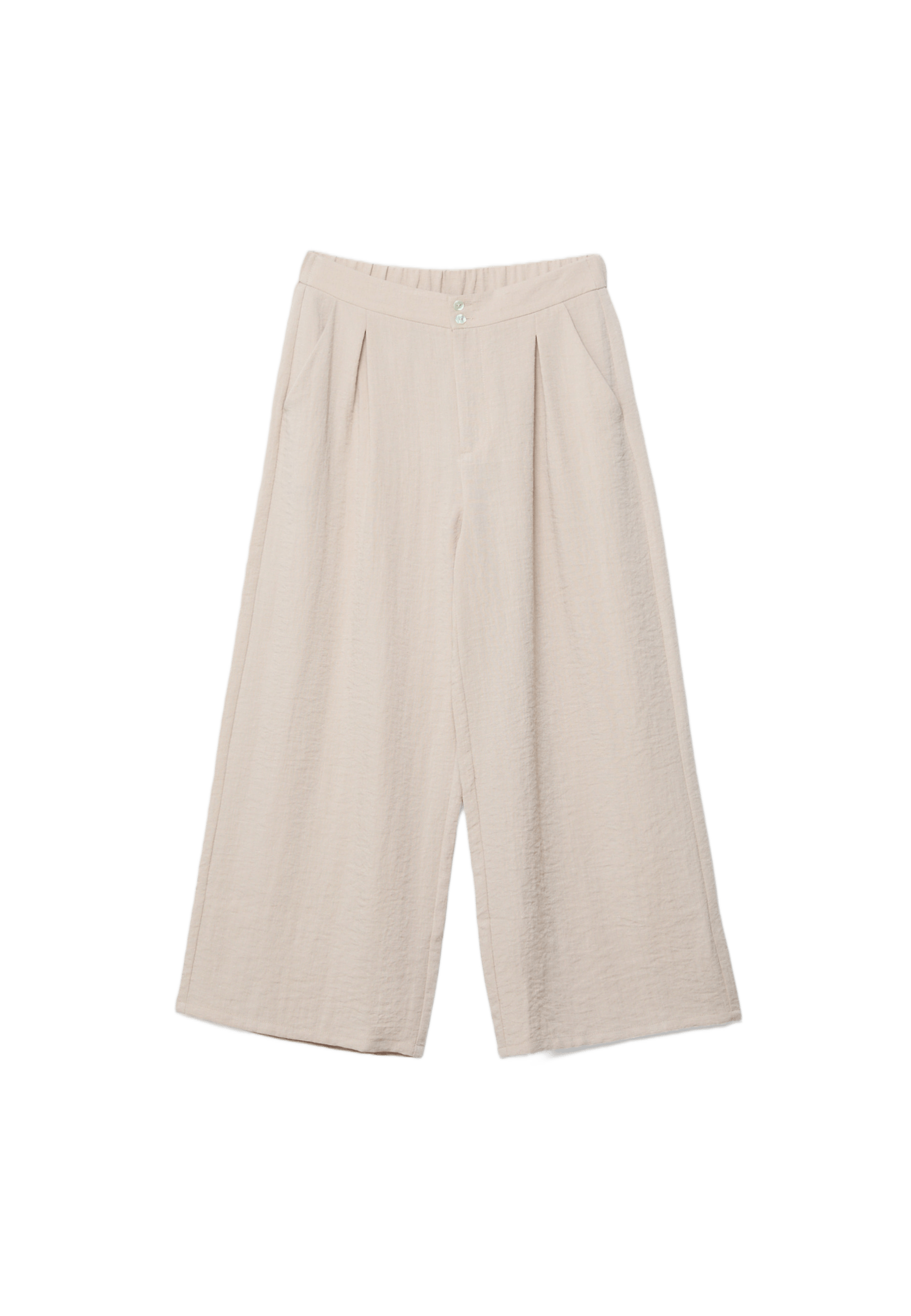 Keten görünümlü culotte pantolon - Görsel 9