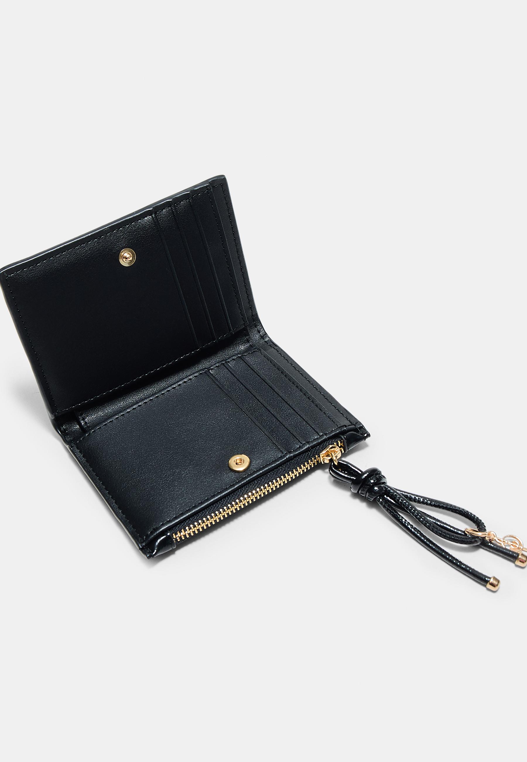 Purse with zip pull detail — Black