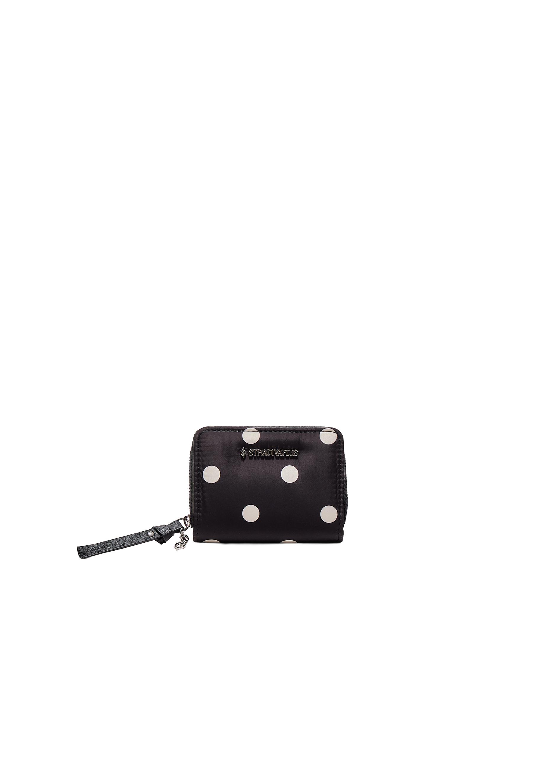 Polka dot card holder purse — Black