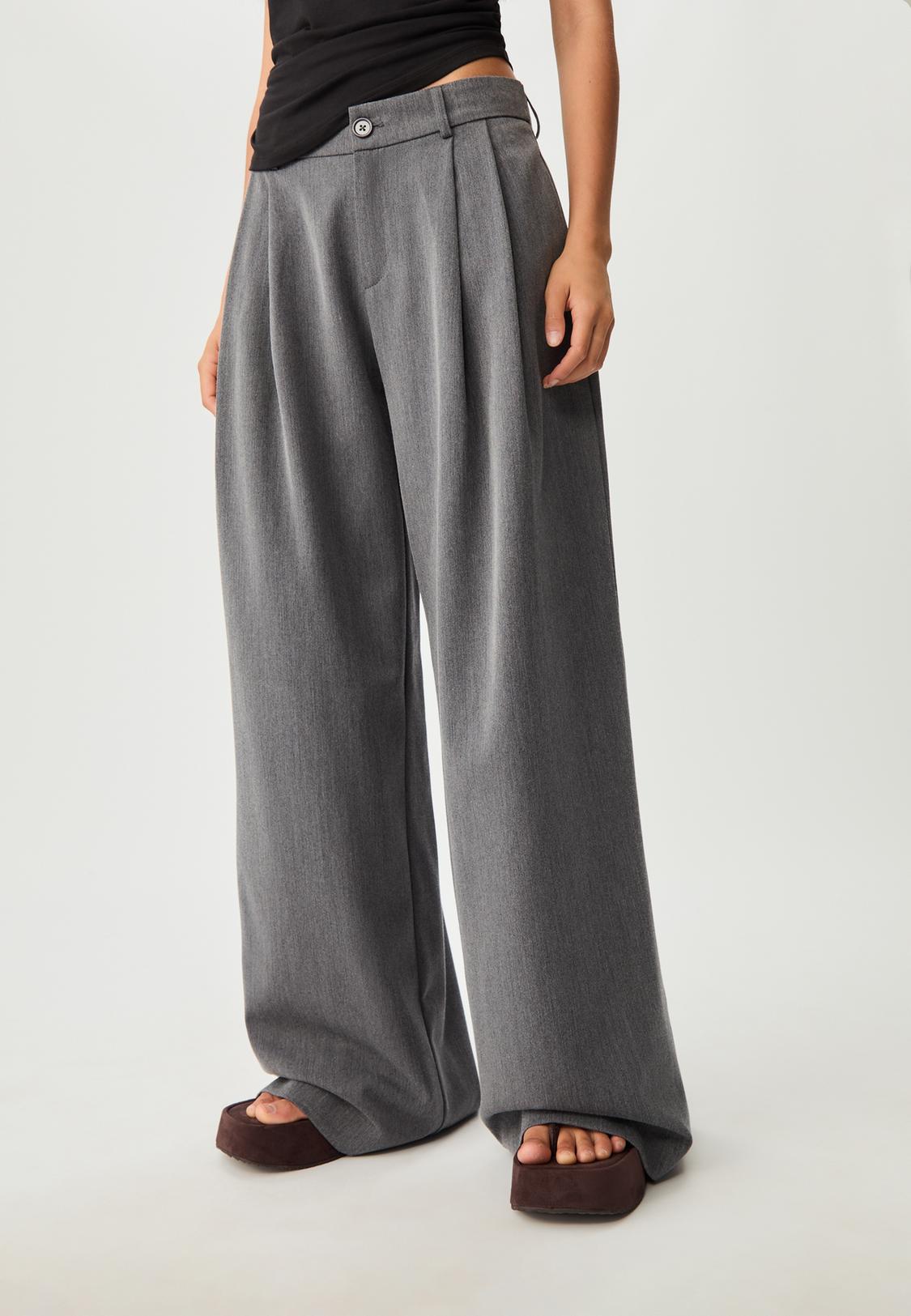 Pantalon habillé wide leg à pinces