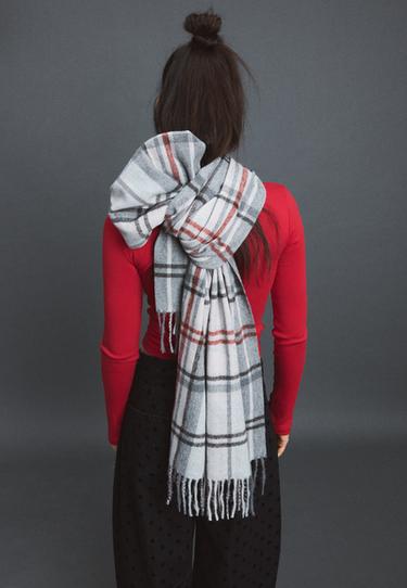 Checked scarf — Dark grey 2