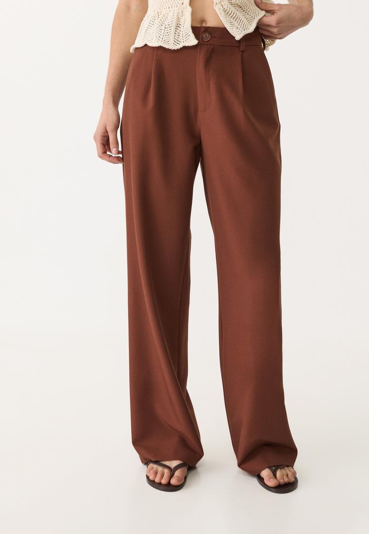 pantalon recto fluido pinzas