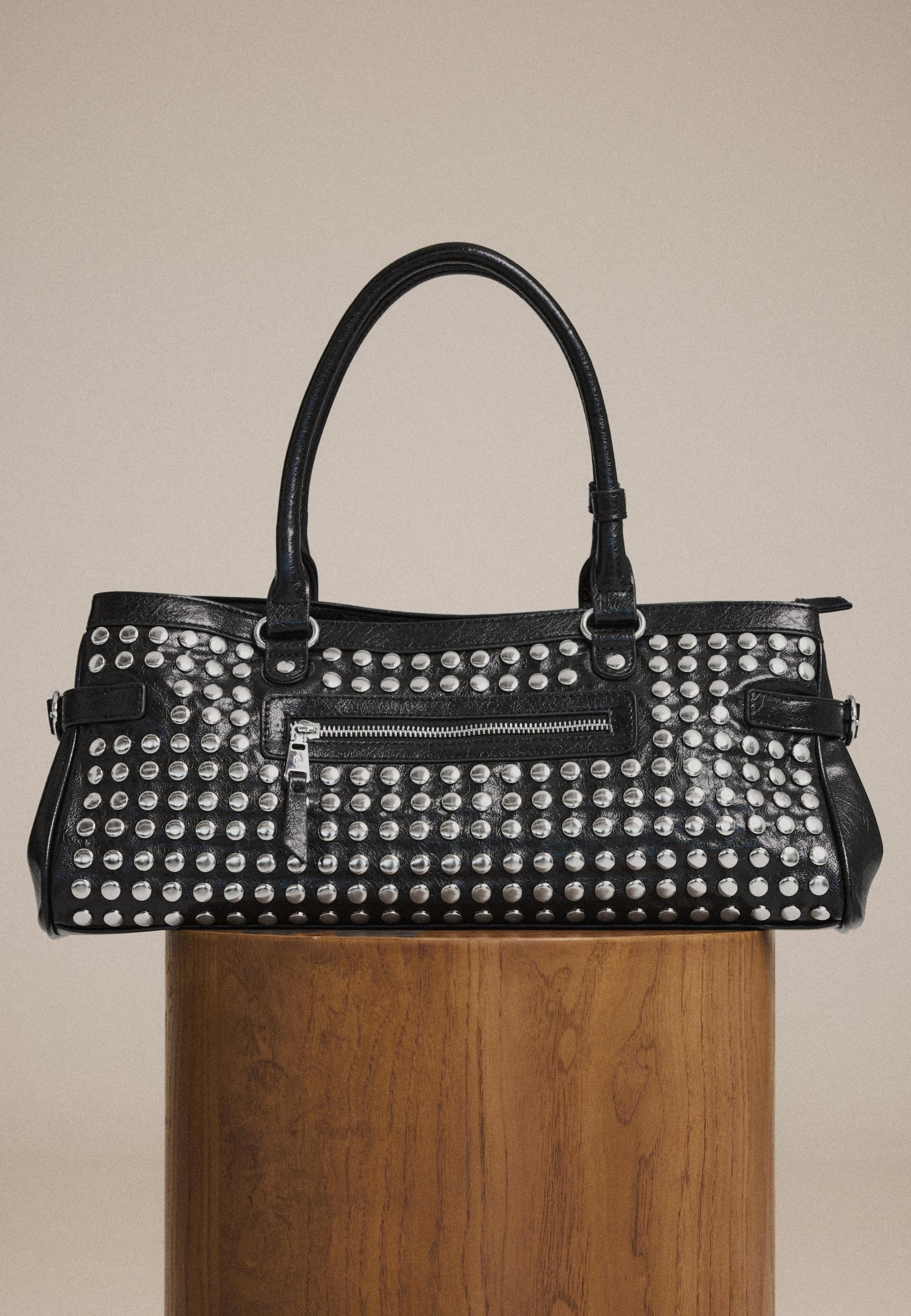 Studded shoulder bag — Black