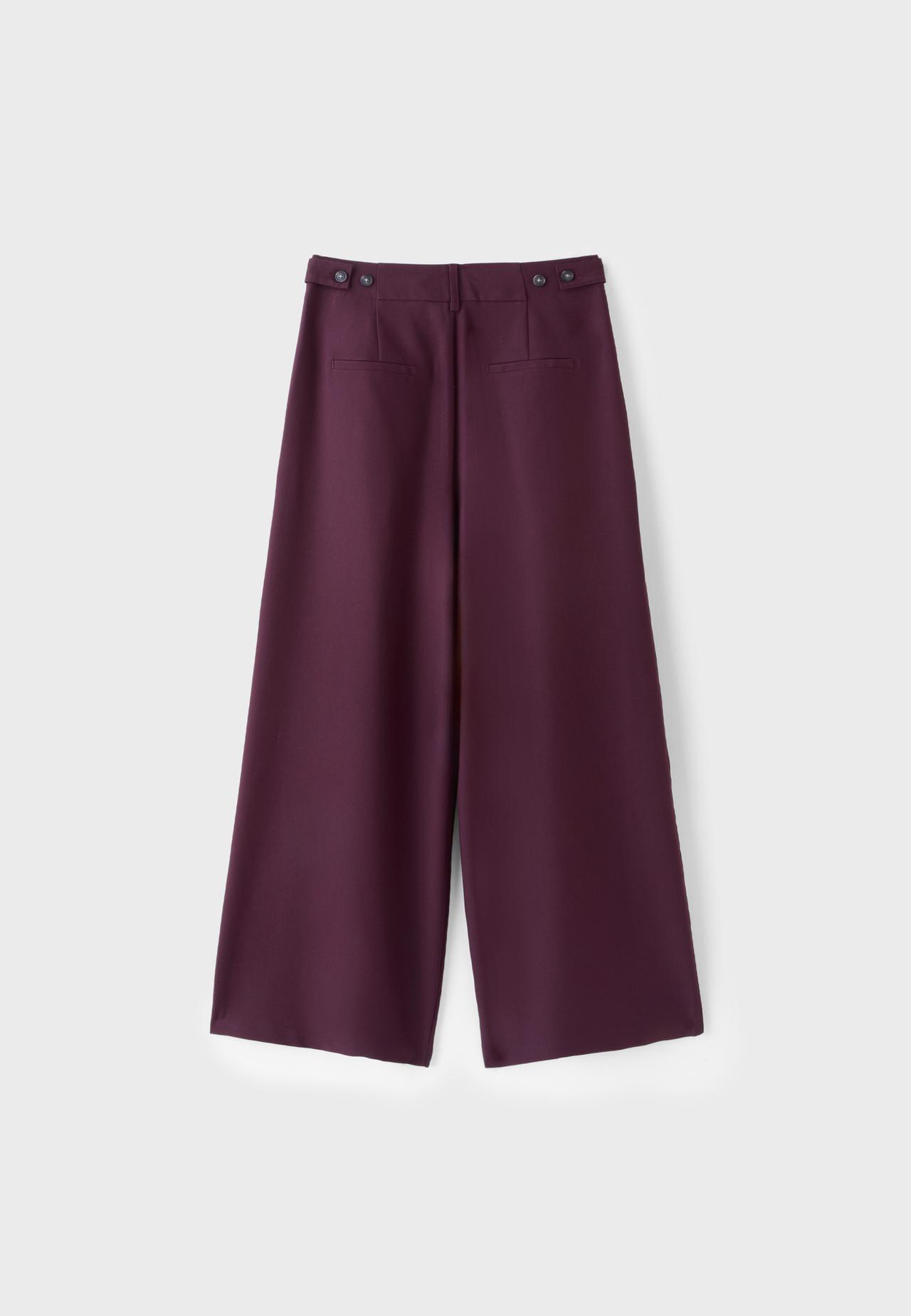 Wide-leg smart trousers with adjustable buttons — Purple