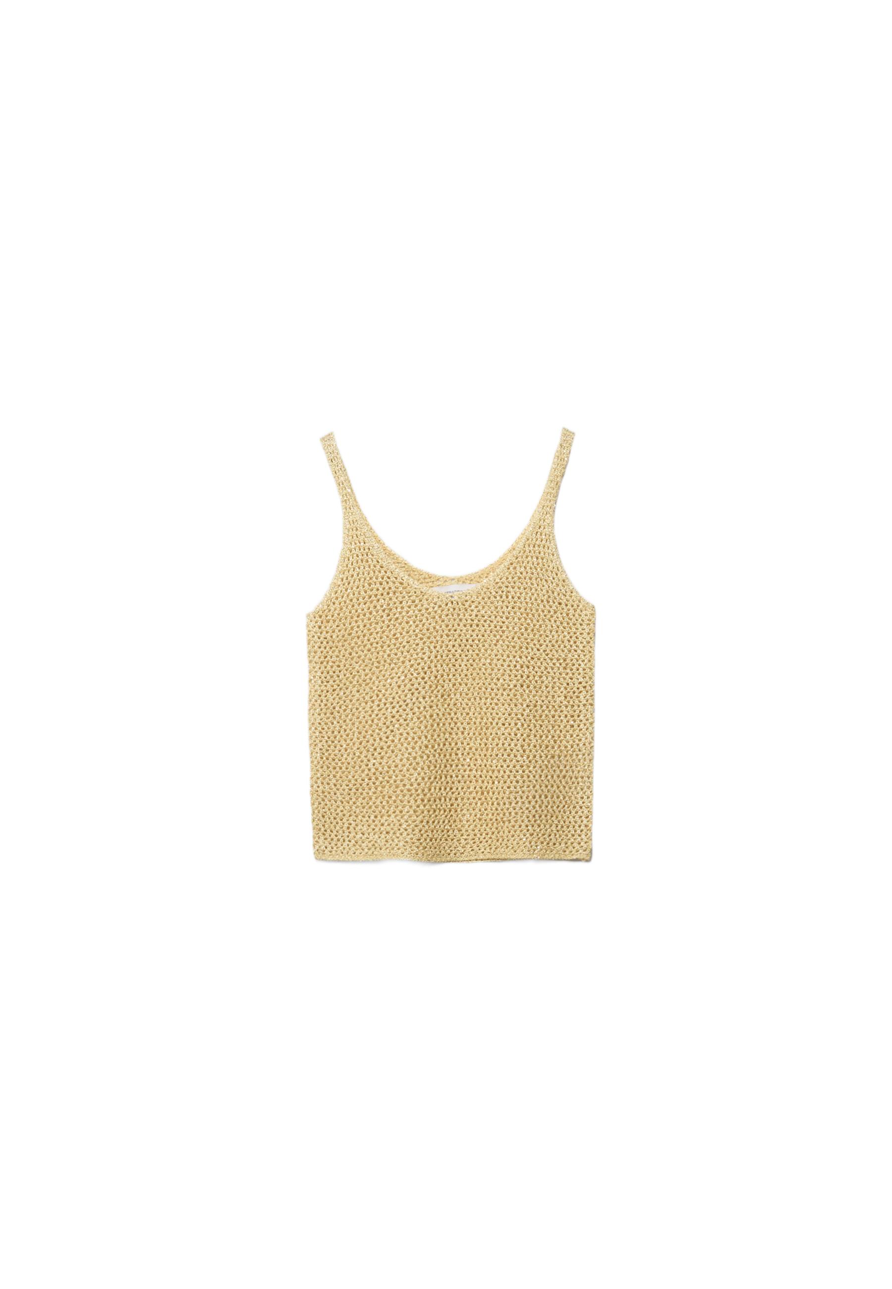 Shimmery knit top — CORN YELLOW