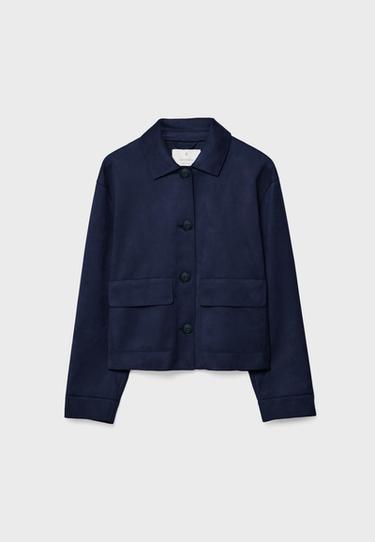 Suni süet cepli ceket - Görsel 11