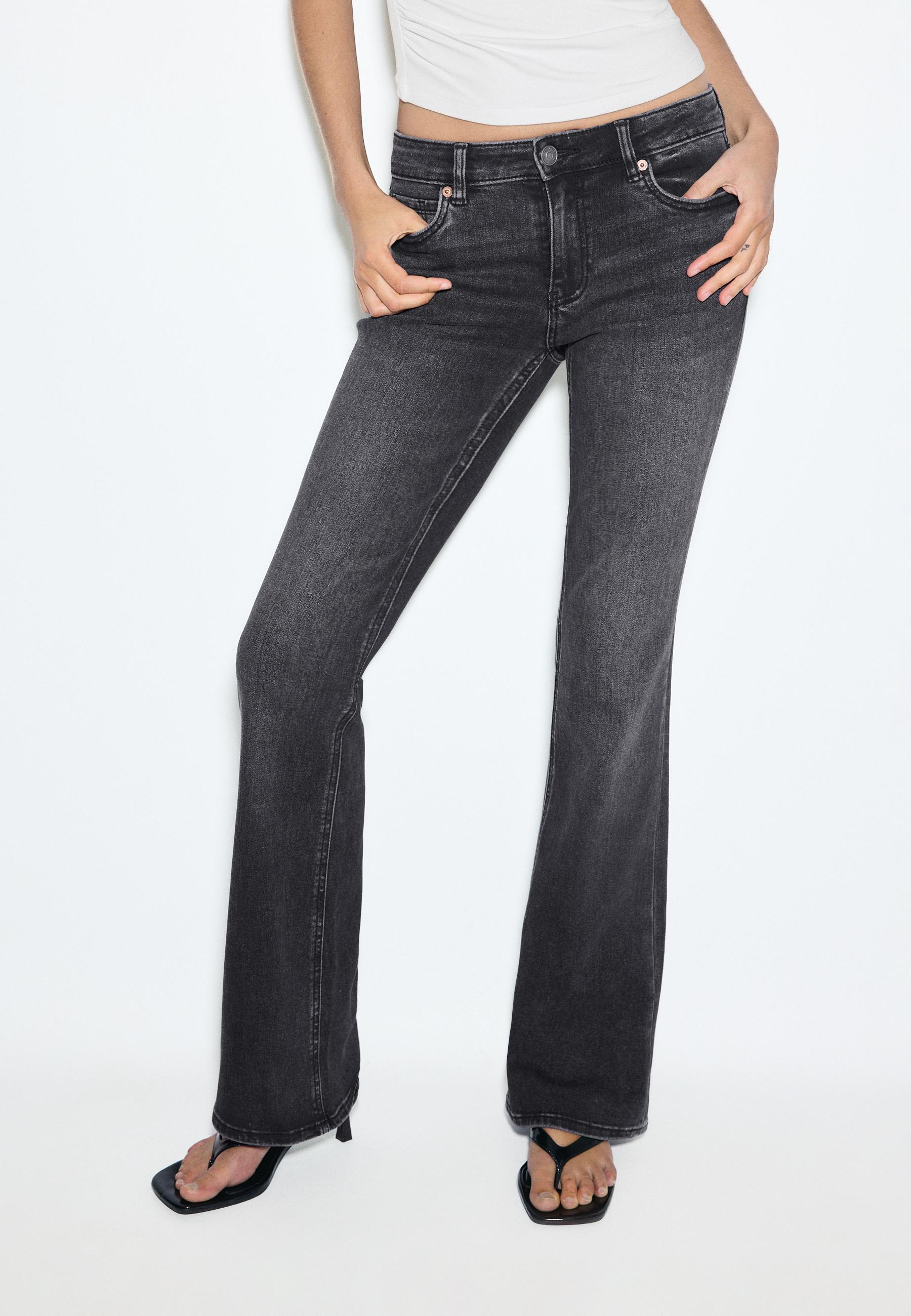 D67 Slim bootcut jeans — BLACK DENIM WASHED EFFECT