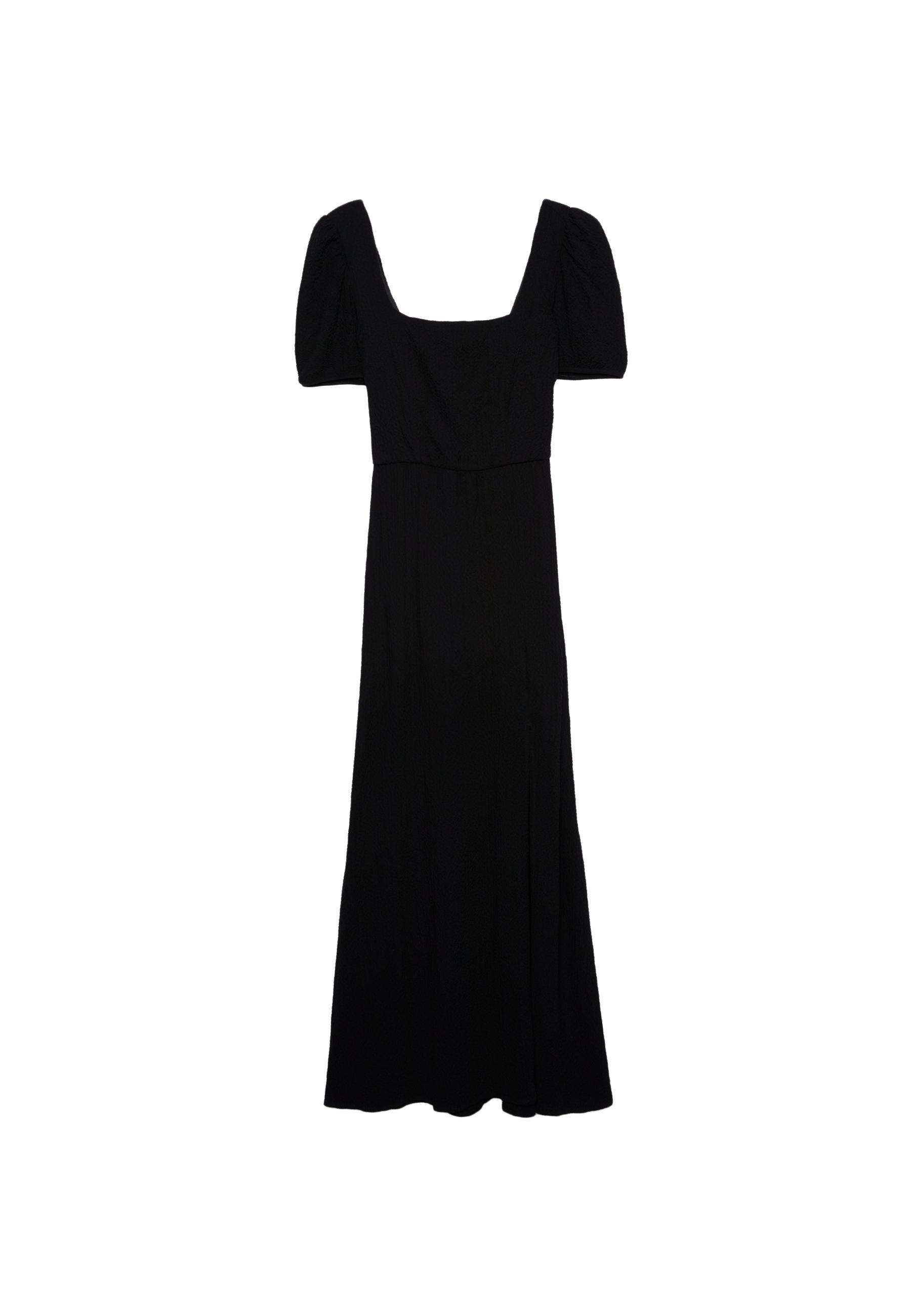 Loose-fitting maxi dress with criss-cross back — Black