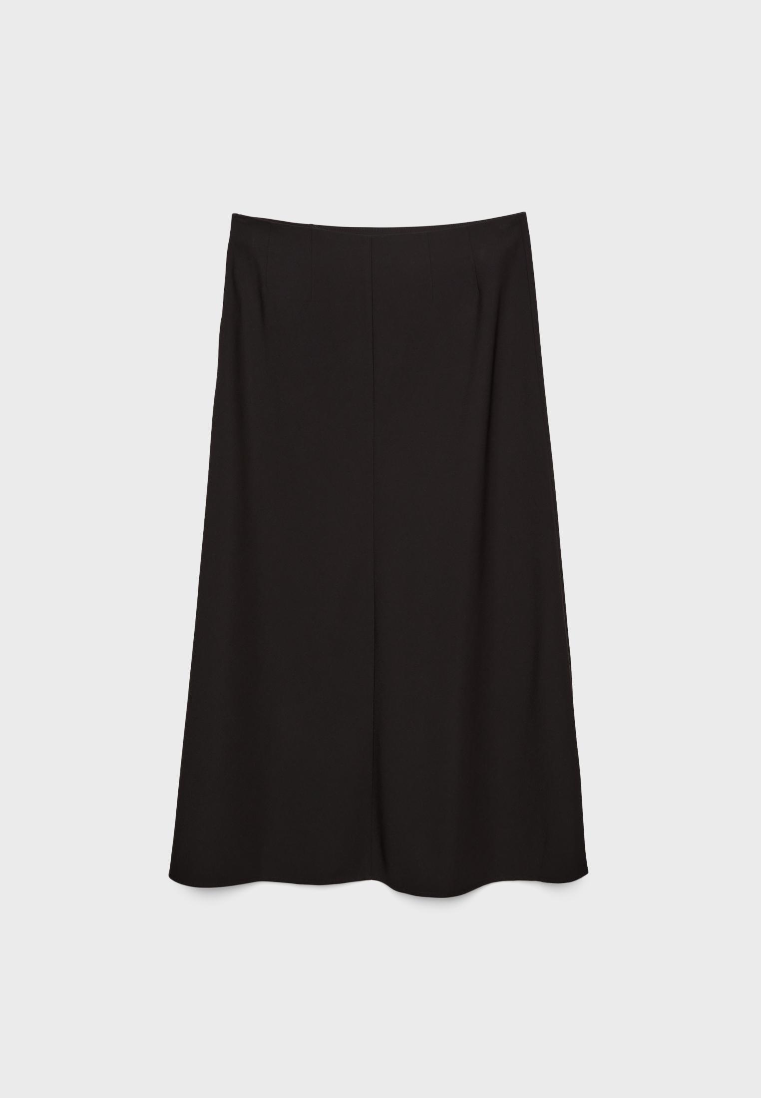 Flowing layered midi skirt — Black