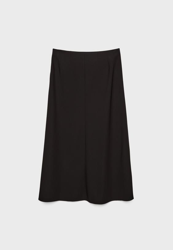 Katlı midi dökümlü etek - Görsel 8