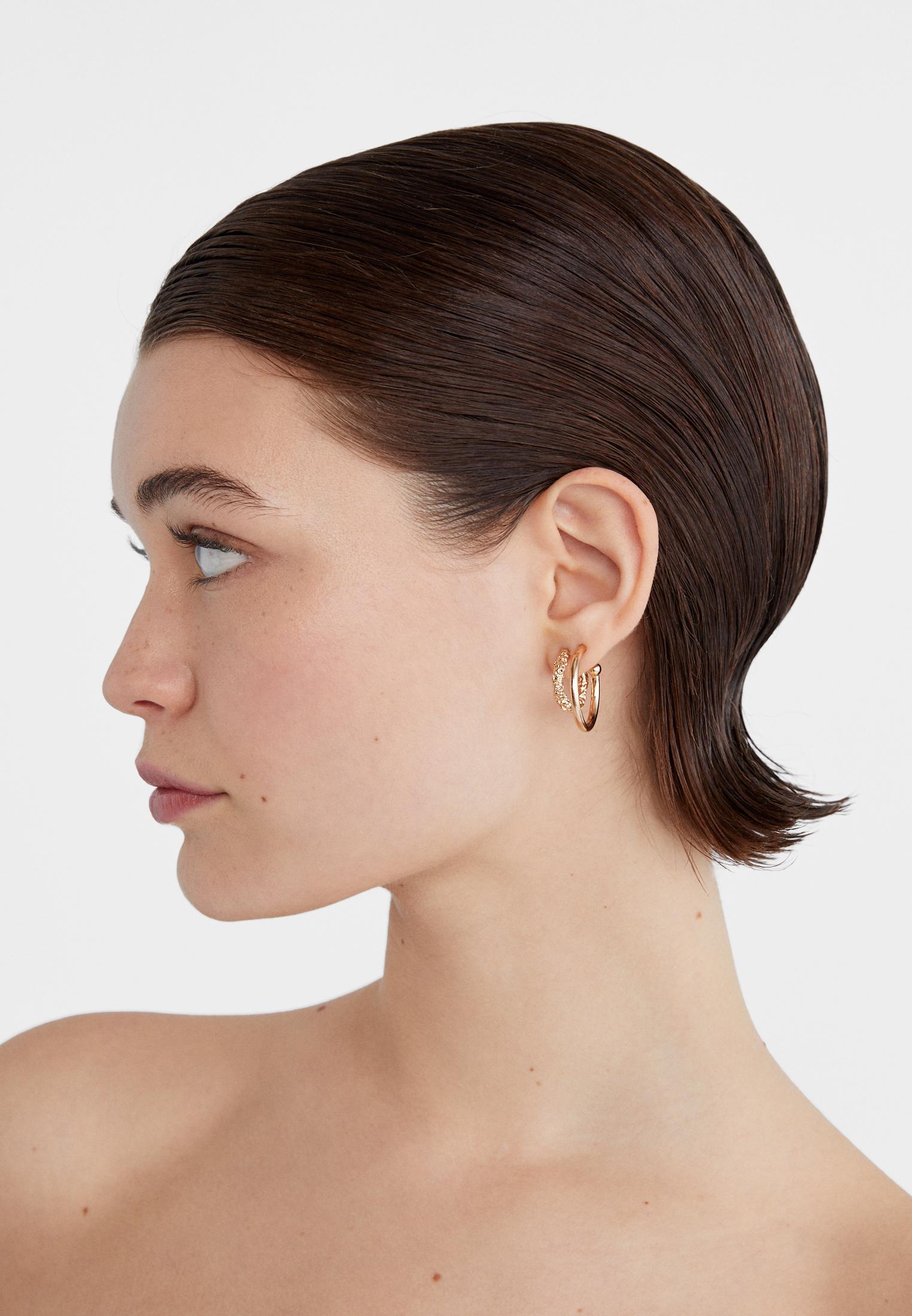 Set of 6 pairs of basic earrings — Gold
