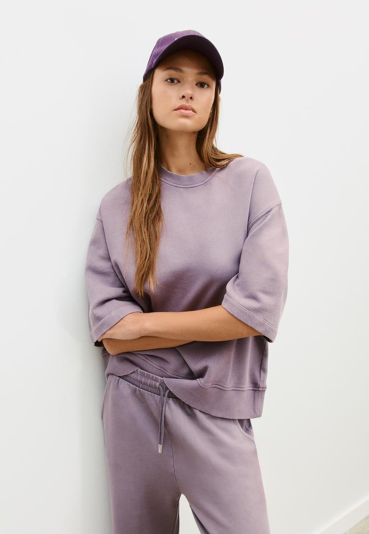 ykanms gorunumlu ksa kollu sweatshirt