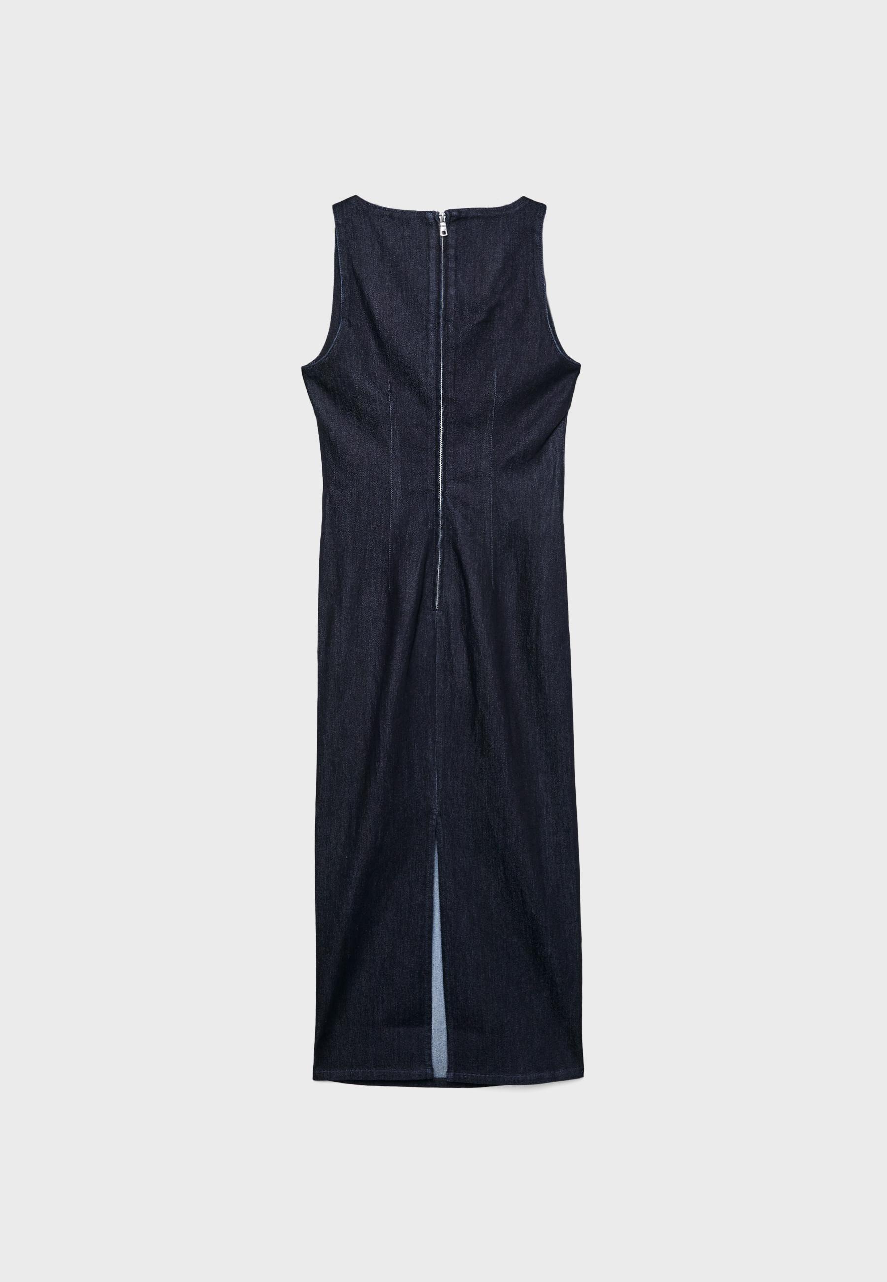 Denim midi dress — OVERDYED BLUE DENIM