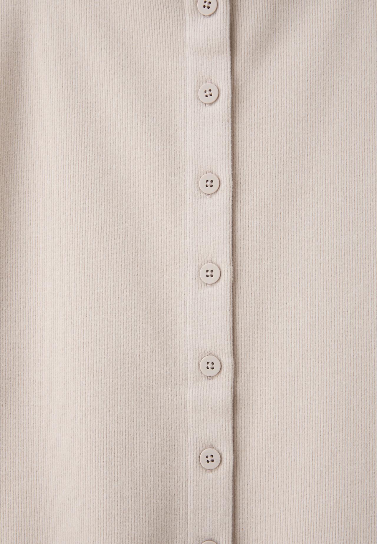 Stand collar knit cardigan — Stone