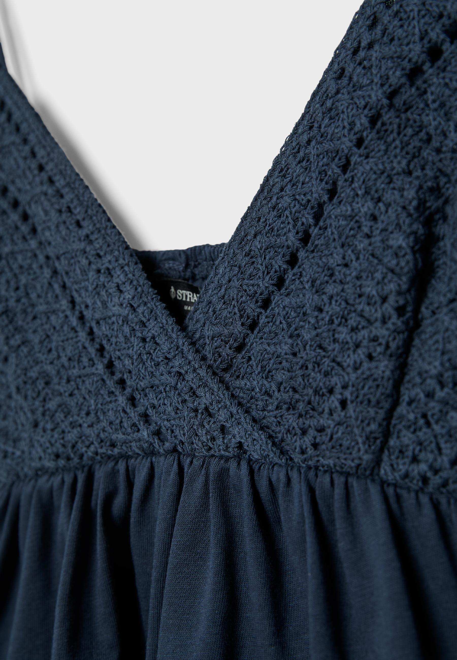 Crochet strappy top — Dark blue
