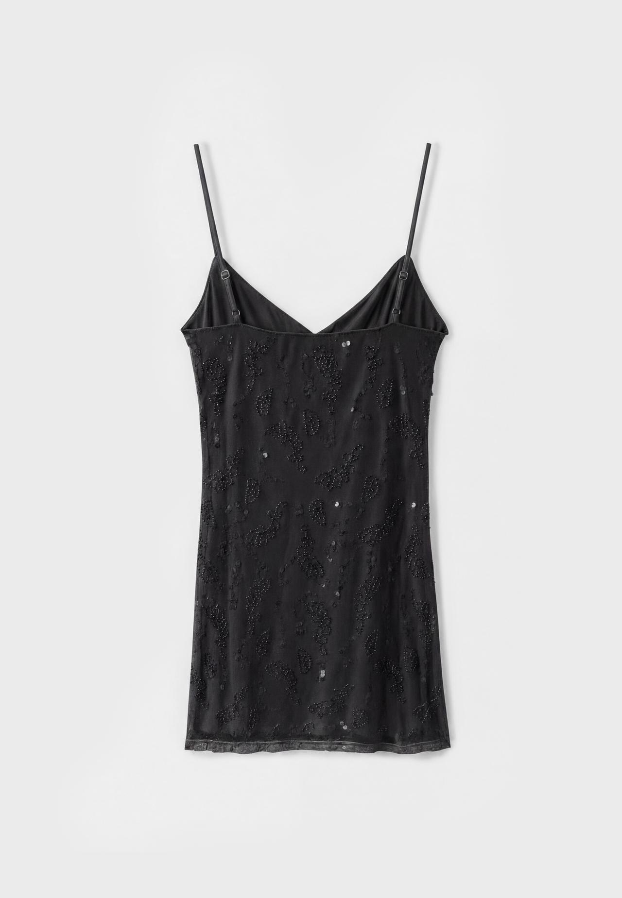 Rhinestone short dress — Black
