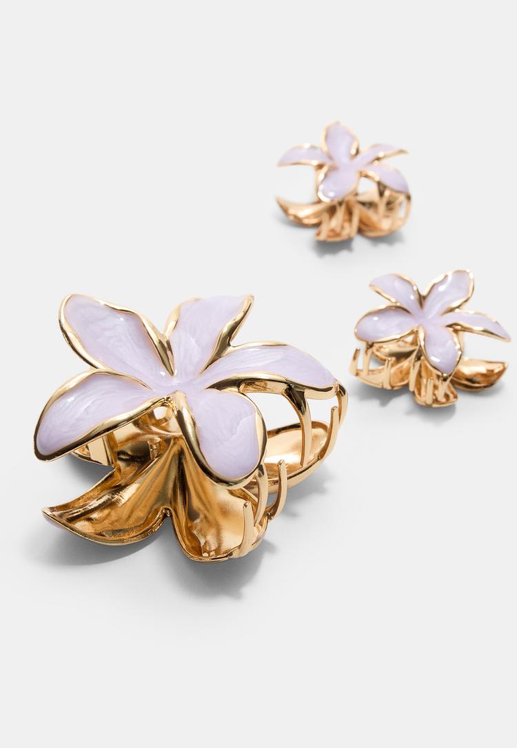 set 3 pinzas flor
