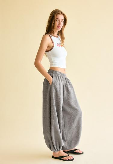 Check volume trousers — Dark grey 2