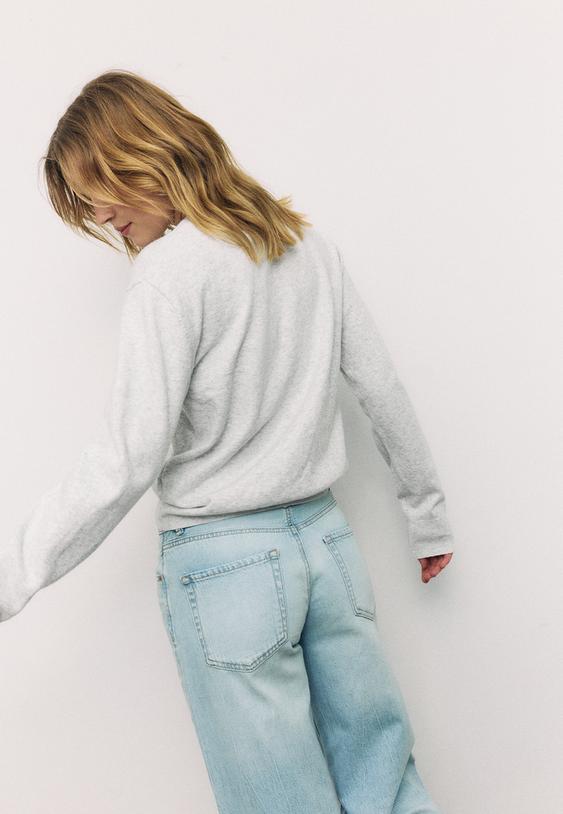 Stradivarius Soft-Touch Basic Knitted Jumper Pearl Grey M