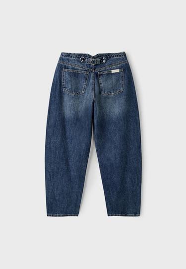 Barrel fit jeans with adjuster — MEDIUM DENIM WASH 8