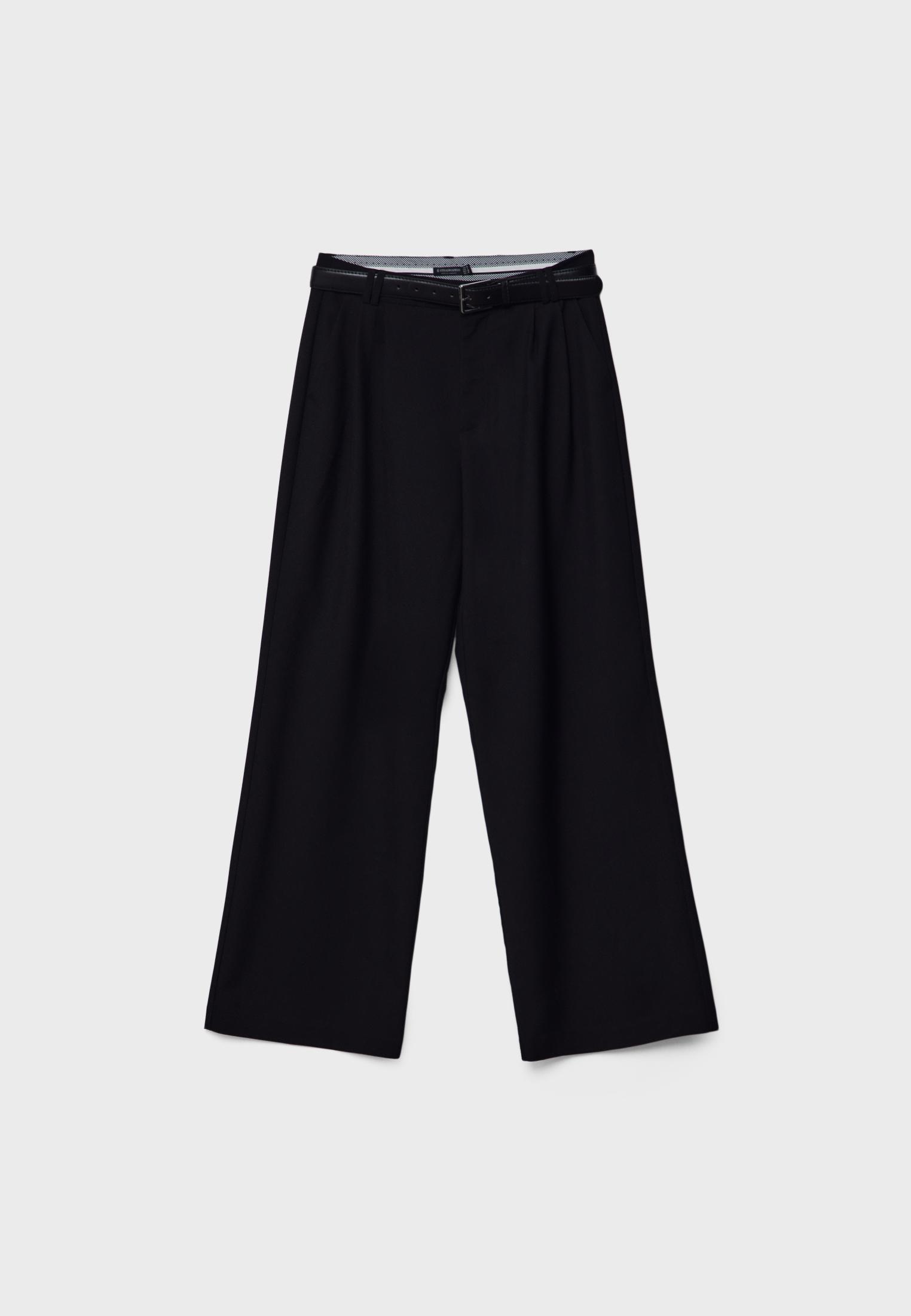 Smart wide-leg trousers with belt