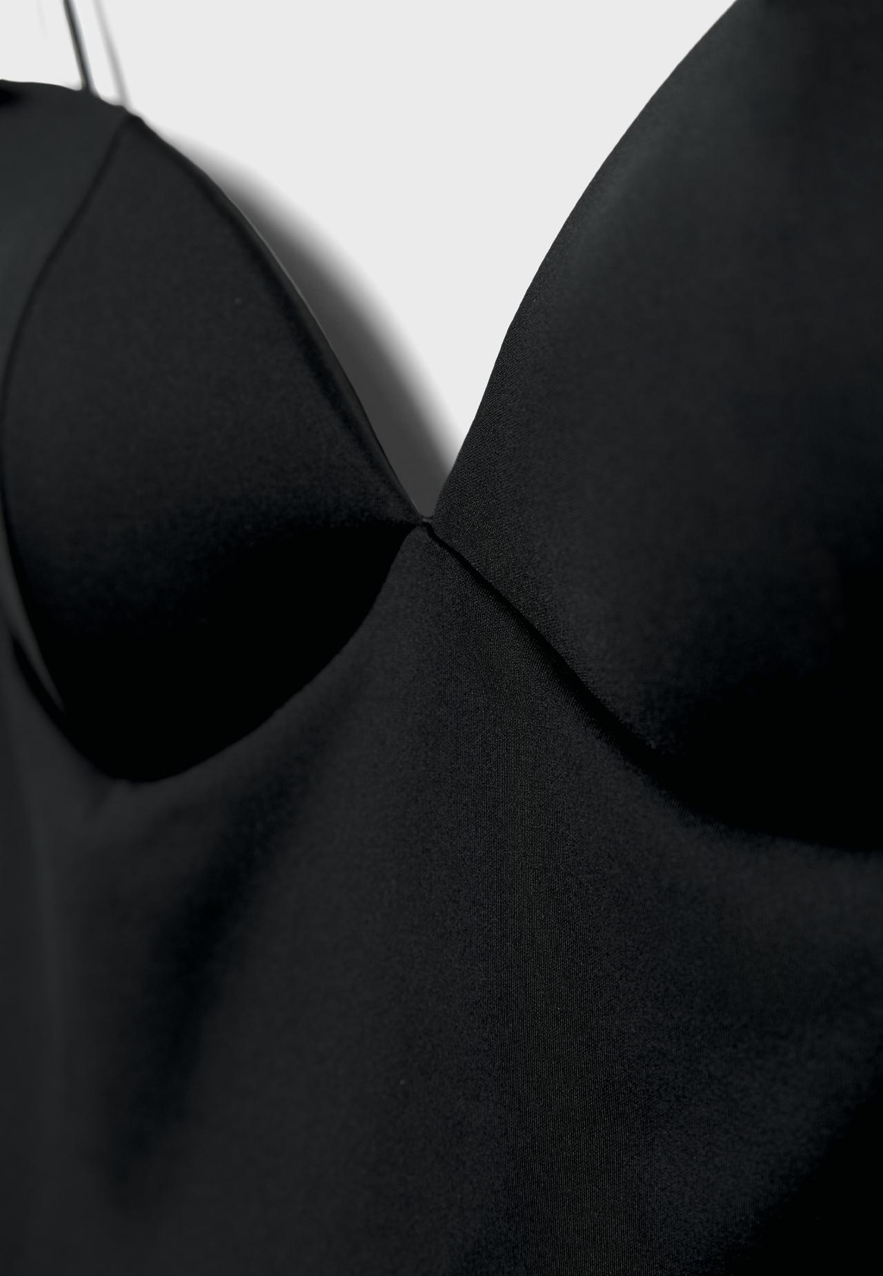 Corsetry-inspired top — Black