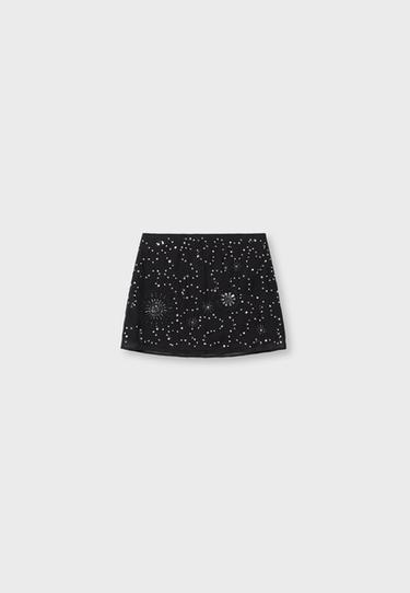 Embroidered rhinestone skirt — Black 8