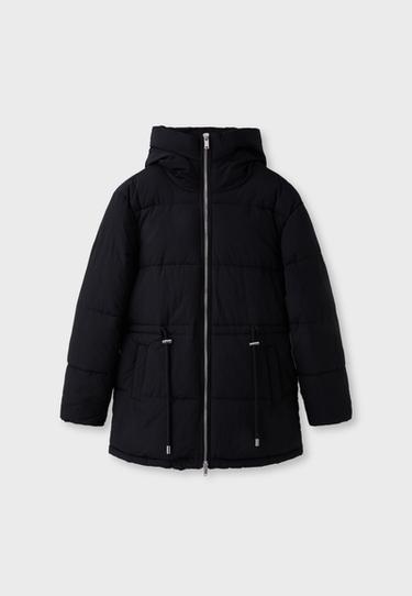 Mid-length padded coat — Black 7