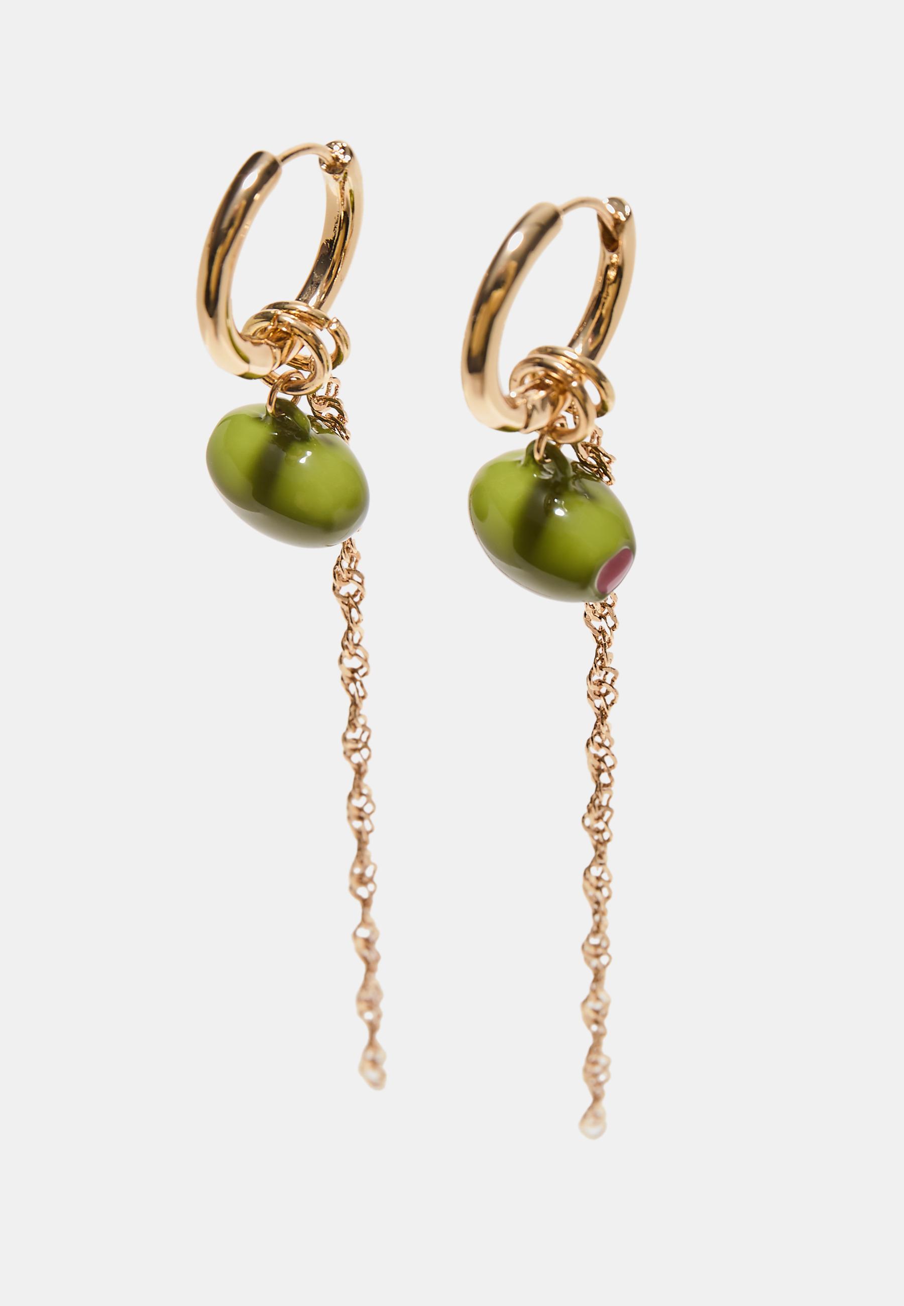 Olive earring — Olive green