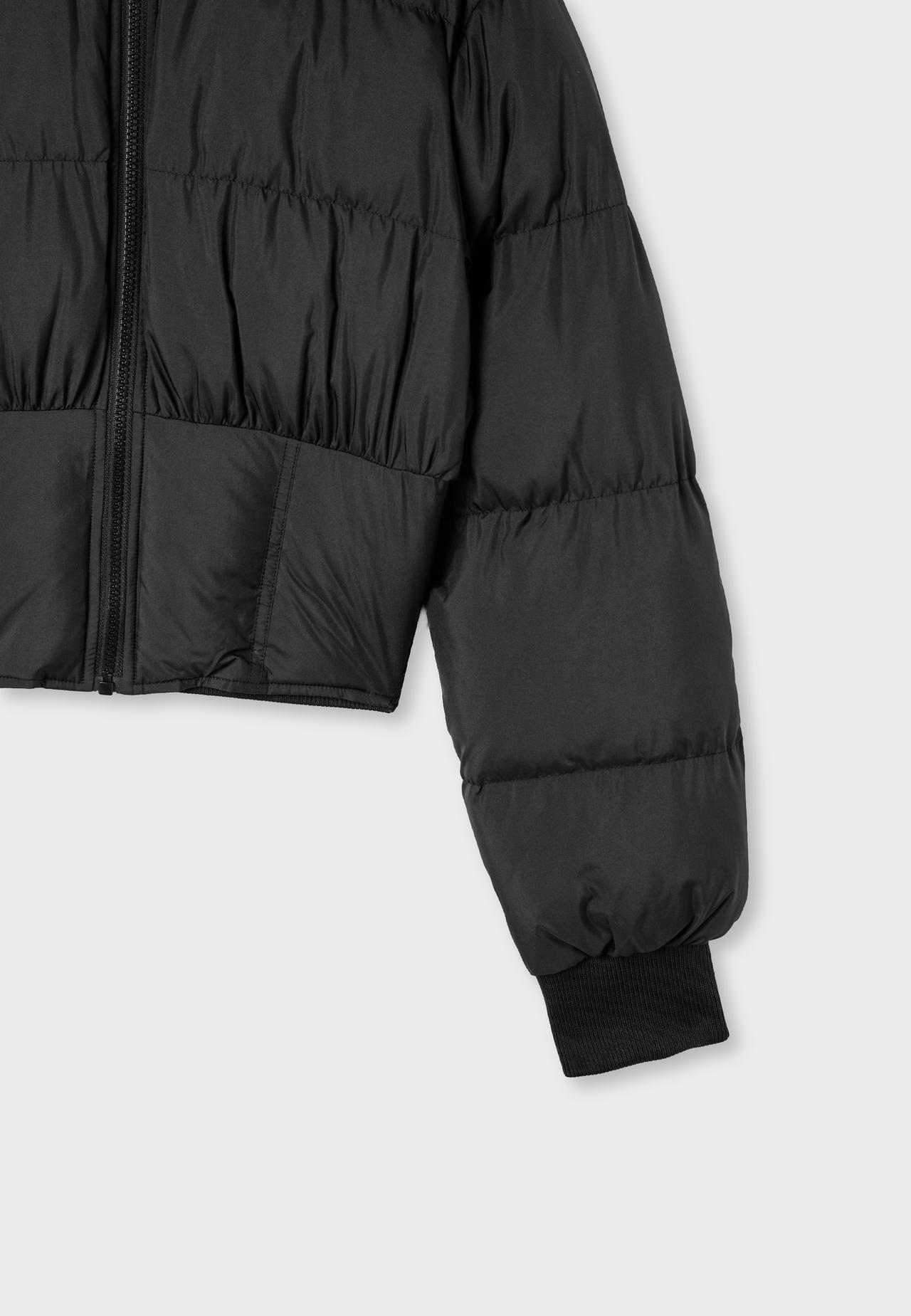 Corset detail puffer jacket — Black