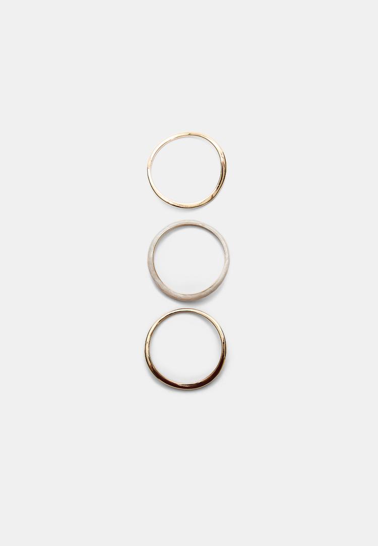 set 3 pulseras rigidas esmalte