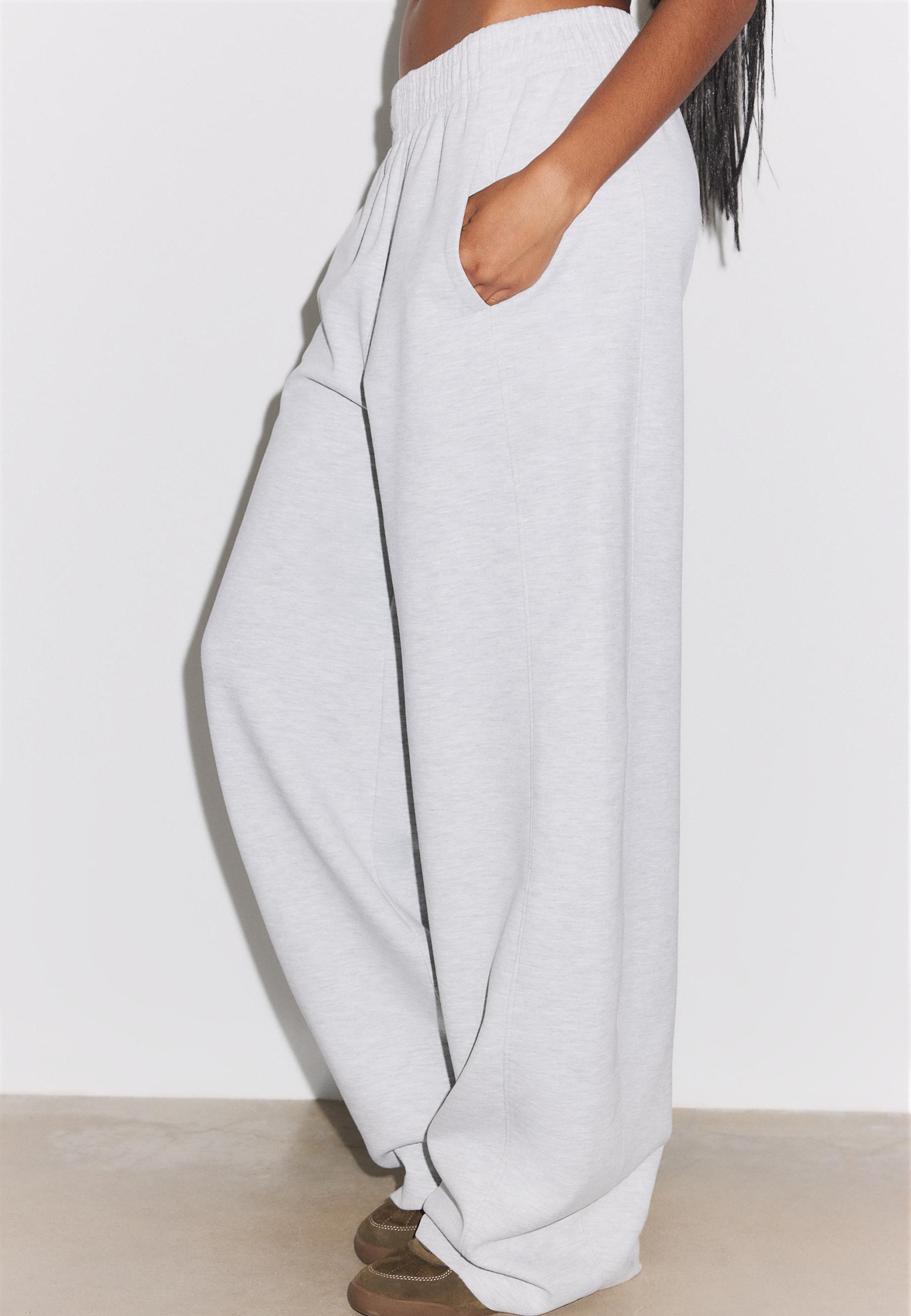 Barrel jogger trousers — Grey melange