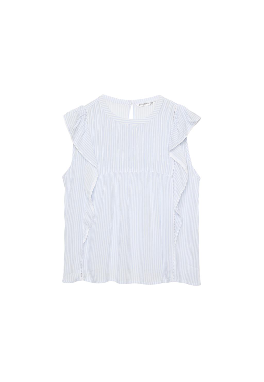 Camicie Eleganti Casual Da Donna Con Scollo A V E Bottoni, Camicetta A Maniche Corte Con Volant Taglia M~p134723383 Camicie Eleganti Casual Da Donna Con Scollo A V E Bottoni, Camicetta A Maniche Corte Con Volant Taglia M~p134723383