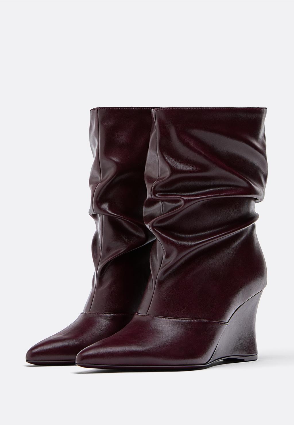 Botines tacón cuña slouchy