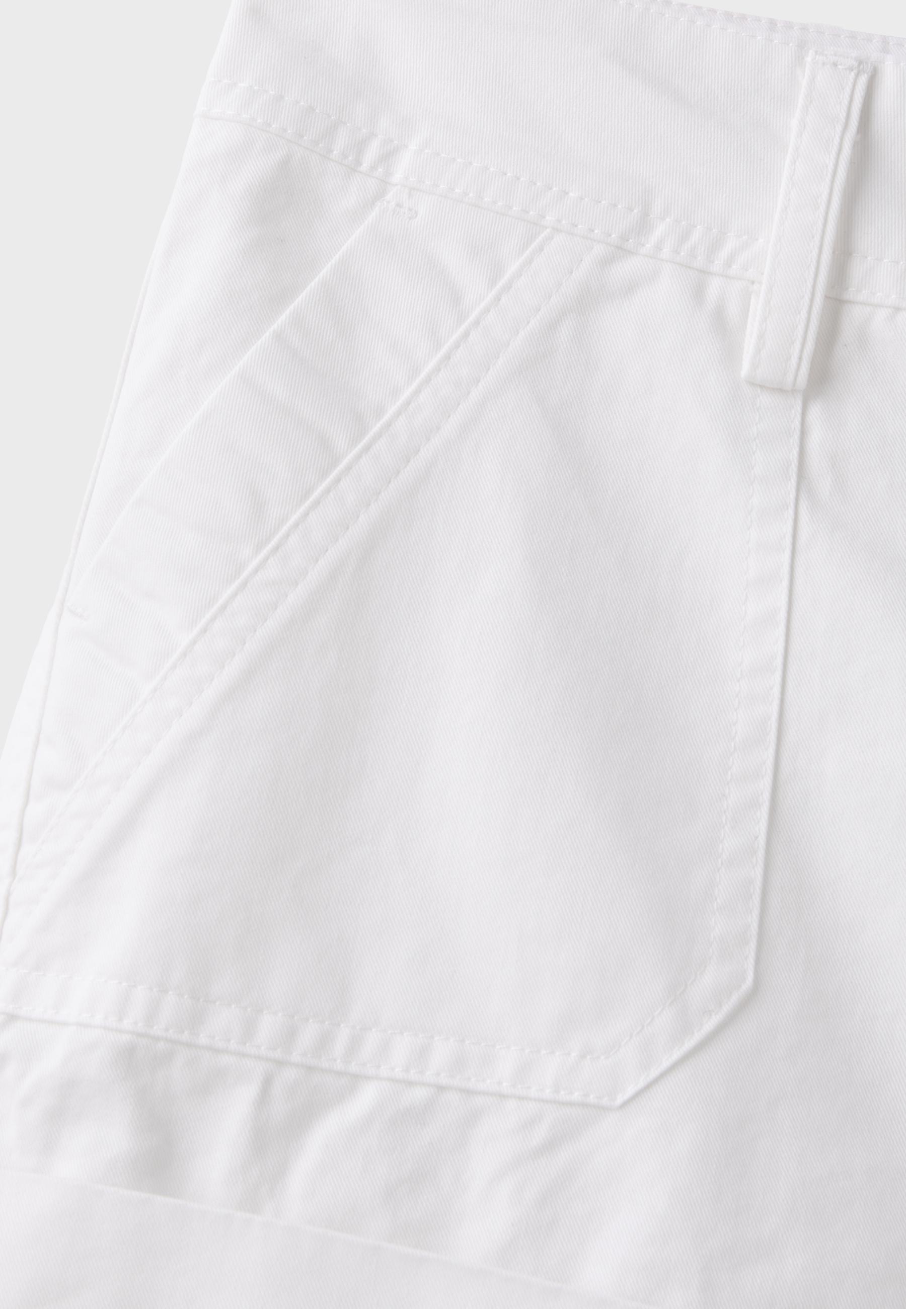 Turn-up mini shorts — White