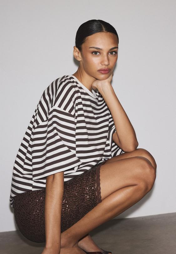 saia midi de lantejoulas