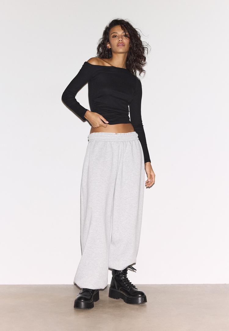 Asimetrična Nabrana Majica Kratkih Rukava