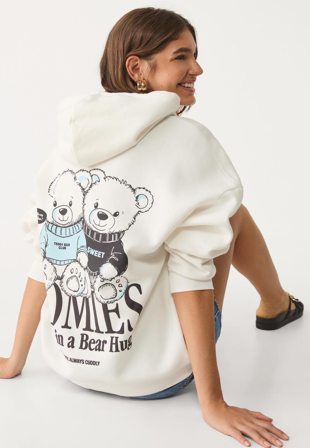 Baskılı kapüşonlu sweatshirt