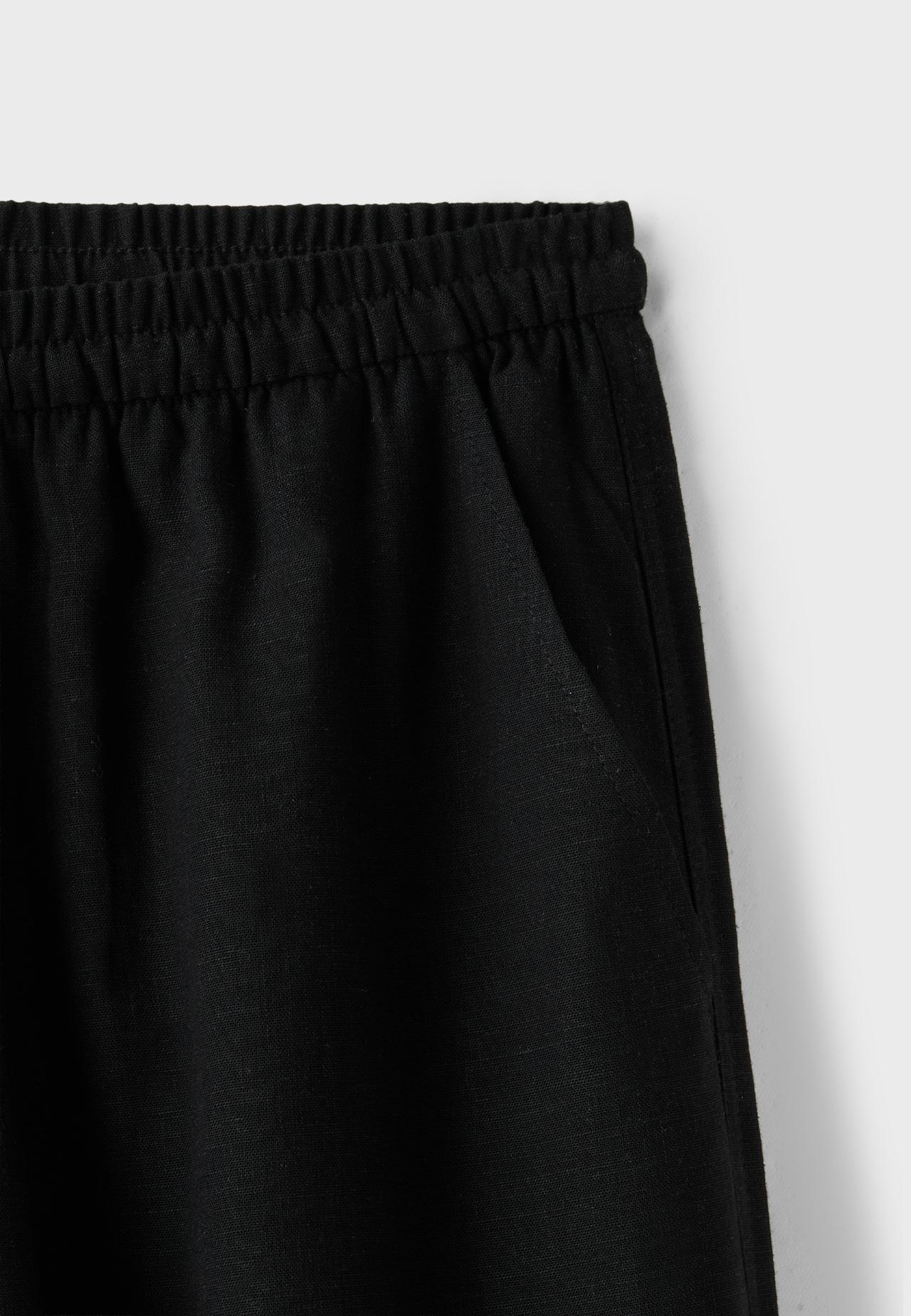 Linen-effect sarouel trousers — Black